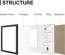 Vittanly 8.5x11 Picture Frames Set of 9, Shatter Resistant Plexiglass, Display 6x8 Pictures with Mat or 8.5x11 without Mat, Photo Frames for Wall or Tabletop, Engineered Wood, Black by CozyNest Decor
