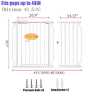 Extra Wide Baby Gate 43.5-48 Inch, Pressure Mounted No Drilling, Heavy Duty Metal for Stairs & Doorways, Indoor Safety Gate for Kids and Dogs, White by TinyTreasures Baby Boutique