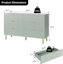 GAOMON 6 Drawer Dresser, Wood Chest of Drawers Organizer Storage with Gold Handle, Large Storage Cabinet, Modern Design Dresser for Bedroom, Living Room, Closet, Hallway, Entryway, Green by CozyNest Decor