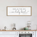 SRSZHIYUE Give Us This Day Our Daily Bread Sign Wall Decor Art 40"×15" Matthew 6:11 Dining Room Kitchen Large Wood Framed Wall Hanging (Wood) by CozyNest Decor