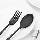 40 Pcs Black Silverware Set for 8 with Classical Flower Embossed Design, Food Grade Stainless Steel Flatware Set, Eating Utensils Sets Include Fork/Knife/Spoon, Cutlery Set, Dishwasher Safe by CozyNest Decor