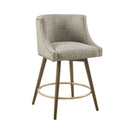 Swivel Counter Stool With Antique Bronze Detailing - Beige Multi by HouseOfZazla