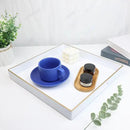 Spsyrine Decorative Tray, 13" Plastic Square Coffee Table Tray with Handles for Living Room, Ottoman, Bathroom Decor by CozyNest Decor