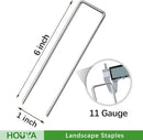 500 Pack Landscape Staples 6 Inch 11 Gauge Garden Stakes Galvanized Garden Staples Pins Anti-Rust Ground Stakes for Weed Barrier, Irrigation Tubing, Yard Lawn and Landscape Fabric by CozyNest Decor