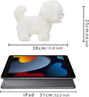 CU-MATE Plush Interactive Maltese Simulation Dog-Realistic Puppy Electronic Toy Dog with Walking/Barking/Wagging Tail/Talking-Like Real Robotic Present by TinyTreasures Baby Boutique