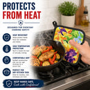 Flower - Sunflower Pot Holder Set of 2 Heat Resistant Quilted Hot Pads 7.5 x 7.5 Inch, Insulated Kitchen Trivets for Cooking & Baking