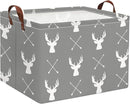 HIYAGON Baby Basket Cute Toy Bin for Boys and Girls Kids Storage Bin Organizer Box Gift Basket Empty Rectangular Deer Room Decor for Home(Grey deers) by TinyTreasures Baby Boutique