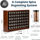 AllSpice Spice Rack Organizer, Wood, 525 Unique Labels, Countertop or Wall Mount, Includes 60 4oz Jars- Walnut Stain by CozyNest Decor