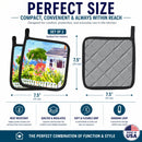 Houses Pot Holder Set of 2 Heat Resistant Quilted Hot Pads 7.5 x 7.5 Inch, Insulated Kitchen Trivets for Cooking & Baking