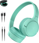 Belkin SoundForm Mini - Wireless Bluetooth Headphones for Kids with 30H Battery Life, 85dB Safe Volume Limit, Built-in Microphone - Kids On-Ear Earphones for iPhone, iPad, & More - Mint w/Case by TinyTreasures Baby Boutique