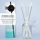 LOVSPA Reed Diffuser Set, Summer Linen Scented Oil Diffuser with Sticks, Home Fragrance Accessories for Bathroom Shelf Decor, Aroma Diffusers for Home or Office Desk, USA Made by CozyNest Decor