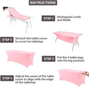 IVAPUPU 4FT Table Cloth for Rectangular Fitted Events Stretch Pink Table Covers Washable Cover Spandex Tablecloth Protector for Party, Wedding, Cocktail, Banquet, Festival by CozyNest Decor