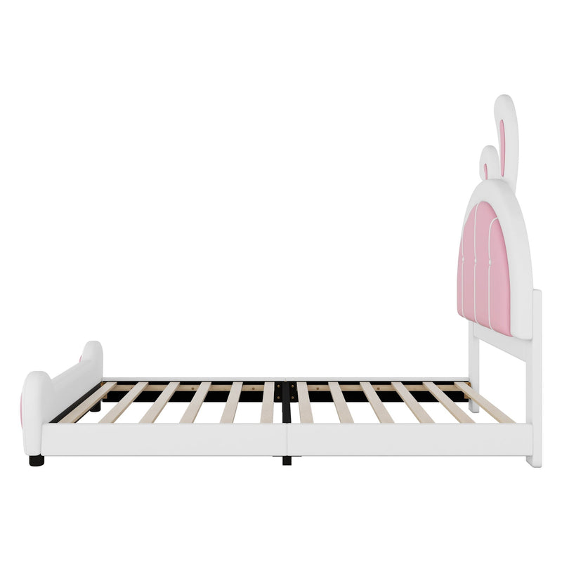 Upholstered Platform Bed With Rabbit Shaped Headboard, photo 5 of 12