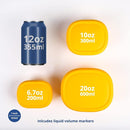 BLUE GINKGO Nesting Silicone Containers - Set of 3 Hard-Shell Silicone Food Storage Containers | BPA Free, Airtight, Dishwasher and Freezer Safe (6.7oz, 10oz, 20oz) - Yellow by TinyTreasures Baby Boutique