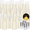 24-Pack Acrylic LED Flameless Pillar Candles with Remote & Timer, Battery Powered - Perfect for Indoor/Outdoor Decor,Wedding,BBQ and Gift - Easily Create a Magical Atmosphere. by CozyNest Decor