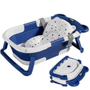TPN Collapsible Baby Bathtub for Infants to Toddler with Real-time Temp Monitor+Floating Cushion,Foldable Baby Bath Tub Set Applicable 0-36 Month,Perfect Portable Travel Baby Tub for Newborns Boy by TinyTreasures Baby Boutique