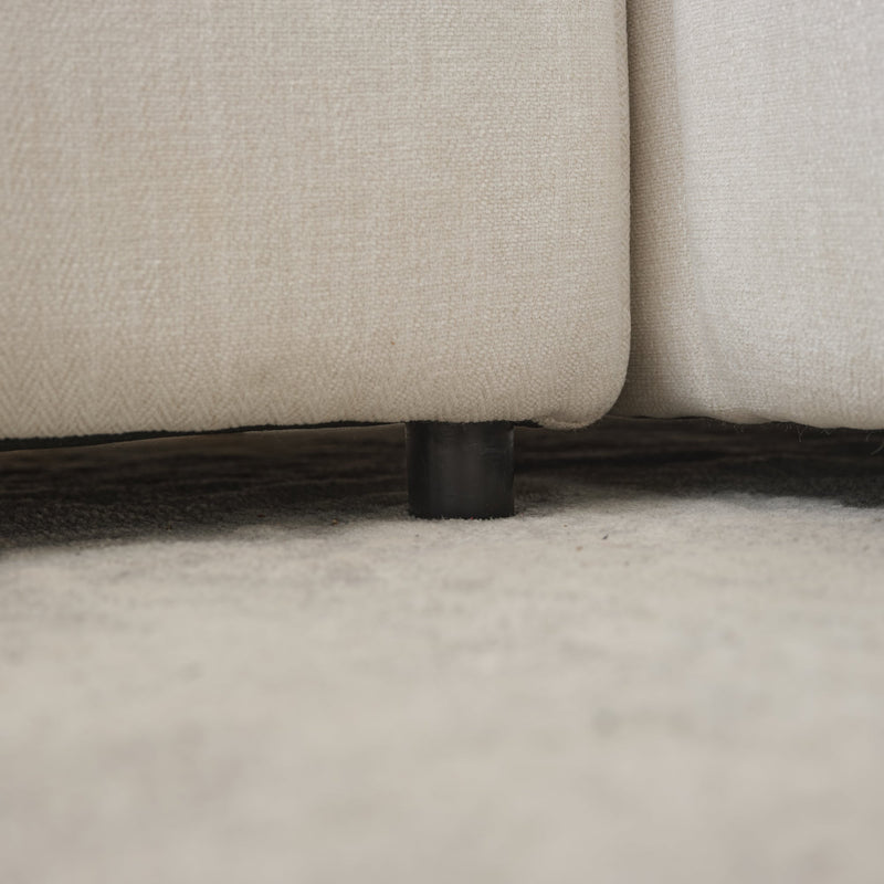 91.73" L-shaped Sofa Sectional Sofa Couch with 2 Stools and 2 Lumbar Pillows for Living Room, Biege