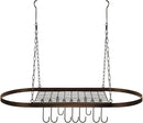 Sorbus Pot and Pan Rack for Ceiling 31" with 10 S Hooks — Decorative Oval Mounted Storage Rack — Multi-Purpose Organizer Great for Home, Restaurant, Kitchen Cookware, Utensils, Books, (Bronze) by CozyNest Decor