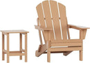 WO Home Furniture Adirondack Chair Table Set of 2 PCS Outdoor Folding Chair w Side Table Weather/UV Resistant for Lawn, Garden, Bon Fire, Balcony (Teak) by GreenHaven Gardens