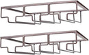 Wine Glass Rack - Under Cabinet Stemware Wine Glass Holder Glasses Storage Hanger 2 Pack Metal Organizer for Bar Kitchen Brown by CozyNest Decor