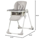 Kinderkraft Highchair Yummy, Baby Chair, Ergonomic, Comfortable, Reclining, Foldable, with Ajustable Height, Footrest, Detachable Double Tray, for Toddler, from 6 Month to 3 Years, Gray by TinyTreasures Baby Boutique