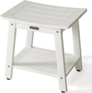 HDPS Shower Bench, White Plastic Shower Stool Seat for Shaving Legs, Spa Bath Seat, Heavy Duty Waterproof, Non-Slip, No Maintenance by TinyTreasures Baby Boutique