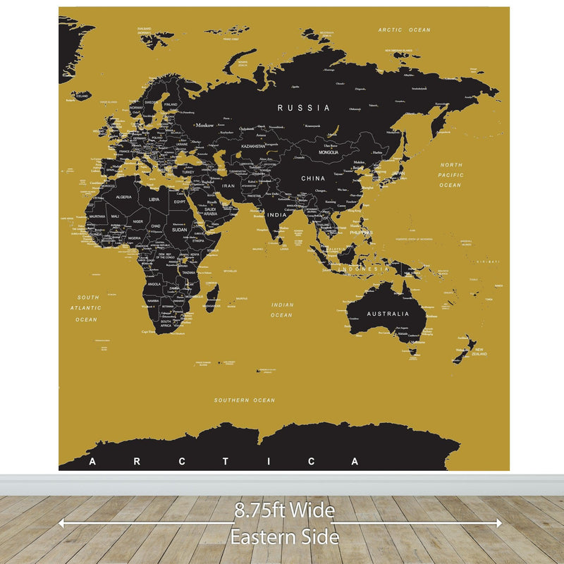 GOLD World Map Wall Mural.