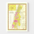 Vintage Map of Palestine 1846