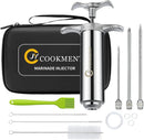 Meat Injector Syringe 2-oz Marinade Flavor Barrel 304 Stainless Steel with 3 Marinade Needles, Travel Case for BBQ Grill Smoker, Turkey, Brisket, Paper Instruction and E-book Included by JY COOKMENT by GreenHaven Gardens
