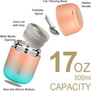 Insulated Food Container 17 oz Soup Thermo for Hot Food Adults, Stainless Steel Vacuum Lunch Box with Folding Spoon, Adult Kids Thermo Portable with Handle for School, Office, Outdoor by TinyTreasures Baby Boutique