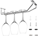 10.8 Inch Wine Glass Rack, Under Cabinet Wine Glass Holder, Wine Glass Hangers Under Shelf, Chrome Finish Stemware Rack, Hanging Stemware Holder for Cabinet Kitchen Bar, Set of 2 by CozyNest Decor