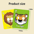26 PCS Alphabet ABC Flash Cards with Animal Masks, Colorful Alphabet Mask Cards, Giant Letter ABC Animal Faces Flash Learning Flashcards, Interactive Education Games, Learn Letters by TinyTreasures Baby Boutique