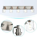 BONLICHT 5 Lights Sconces Wall Lighting Brushed Nickel with Hammered Glass Shade, Industrial Bathroom Light Fixtures Vanity Lights Porch Light Fixtures Classic Metal Wall Mount Lamp Over Mirror by CozyNest Decor