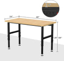 48" Adjustable Workbench,Heavy-Duty Work Table,3000 LBS Load Capacity Particleboard Hardwood Workstation with Fixed feet,for Workshop, Garage by GreenHaven Gardens