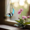 HDCRYSTALGIFTS Black Cat Decor Suncatcher Stained Glass Window Hanging,Handcrafted Kitty Decor Funny for Cat Lovers,Home Decoration for Window Patio Office Living Room Wall by GreenHaven Gardens