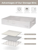 StorageWorks Extra Large Under Bed Storage Containers with Handles and Label Holder, 2 Pack Ultra-thick Fabric Underbed Bins, Closet Organizer for Clothes, Blankets, Sweater by CozyNest Decor