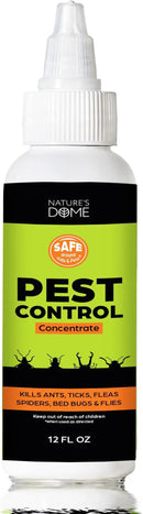 Nature's Dome 12 oz Pest Control Concentrate – Makes 1 Gallon – Eco-Friendly, Plant-Based Formula for Ant, Roach, Spider, Fly, Flea & Insect Control – Child & Pet Safe for Indoor/Outdoor Use by GreenHaven Gardens