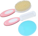 Baby Hair Brush &Silicone Baby Cradle Cap Brush Set, for Newborns & Toddlers-Natural Soft Goat Bristles-Ideal for Cradle Cap-Perfect Baby Registry Gift (Pink) by TinyTreasures Baby Boutique