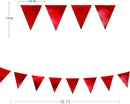 Red Party Decorations Triangle Pennant Banner Flag Dark Red Metallic Fabric Bunting Garland for Graduation Wedding Bridal Shower Birthday Anniversary Holiday Valentines Retirement Party Supplies by GreenHaven Gardens