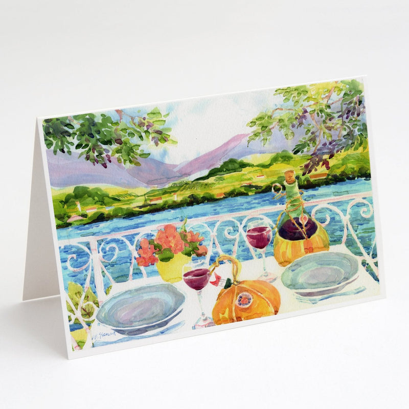 Afternoon of Grape Delights Wine Greeting Cards and Envelopes Pack of 8