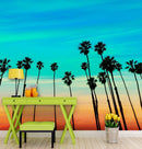 California SoCal Tropical Sunset Palm Trees Large Wall Mural.