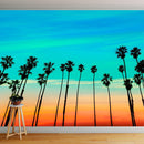 California SoCal Tropical Sunset Palm Trees Large Wall Mural.