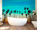 California SoCal Tropical Sunset Palm Trees Large Wall Mural.