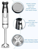 Immersion Blender Handheld,700W Hand Mixer Infinitely Variable Speeds,Multi-function Stainless Steel Stick Electric Kitchen Smoothie Blender with Detachable Whisk, Milk Frother,for Soup Puree by TinyTreasures Baby Boutique