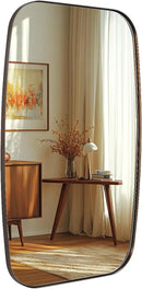 ANDY STAR Bronze Oblong Mirror, 36x48 Inch Brushed Bronze Oval Mirror for Bathroom with Stainless Steel Metal Frame, Wall Mouned for Bathroom, Living Room, Entryway by CozyNest Decor
