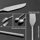 20 Piece Stainless Steel Silverware Set, Handle Flatware, Modern Matte Finish Cutlery Set, Service for 4, Dishwasher Safe by CozyNest Decor