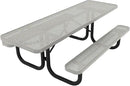 Coated Outdoor Furniture Heavy-Duty Portable ADA-Compliant Outdoor Picnic Table, Punched Steel Patio Dining Furniture Made in America (8ft Rectangular, Both-Side Handicap, Grey) by GreenHaven Gardens