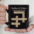 Family Puzzle Mug - Brothers & Sisters Forever Linked Together - Personalized For Family, Sister, Brother, Siblings - Scrabble Coffee Mug - Gifts For Christmas, Birthday, Anniversary by TinyTreasures Baby Boutique