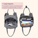 BabbleRoo Diaper Bag Backpack - Baby Essentials Travel Tote - Multi Function Waterproof Diaper Bag, Travel Essentials Baby Bag with Changing Pad, Stroller Straps & Pacifier Case - Unisex, Dark Gray by TinyTreasures Baby Boutique