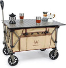 Whitsunday Folding Collapsible Wagon Cart, Beach Heavy Duty Wagon with Table,Utility Grocery Cart for Camping Sports Outdoor Shopping Park Khaki by GreenHaven Gardens